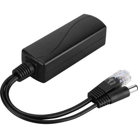 Injecteur POE 48V à 12V pour caméras de sécurité, compatible Hikvision, Huawei et autres marques, avec câble séparateur. (1/5)