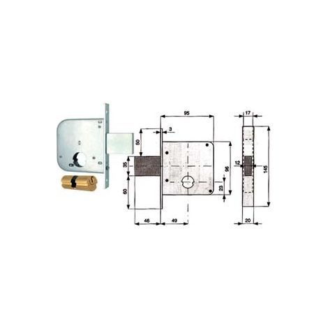 SERRATURA DA INFILARE PER CANCELLI SOLO CATENACCIO 136- - mm.50 (136 50 0) - 2 pezzi MG