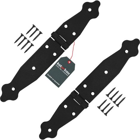 KOTARBAU® Set di 2 nastri per porta, 100 x 150 x 35 mm, in acciaio verniciato a polvere, colore nero, cerniera per finestra, porta da giardino, cerniera (1/5)
