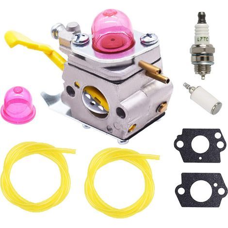 C1U-W18 Vergaser mit Kraftstoffleitung und Kraftstofffilter als Ersatz für Craftsman und Poulan Weedeater MX550, MX557, P1500, P2500, P3500, TE475, TE475Y, XT260 und XT700 Rasenmäher (1/5)