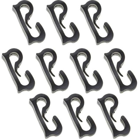 CCYKXA 10Pcs Outdoor Clip Hooks Camping Light Hooks Hiking Tools Black Plastic Tent Carabiners Small Hooks for Hanging Lights