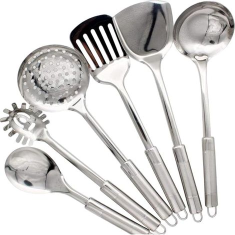 Set di utensili da cucina - Pentole in acciaio inox - Cucina professionale - Design resistente al calore - 6 pezzi (1/5)
