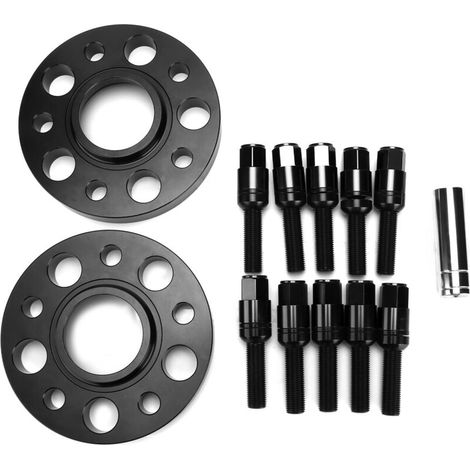 Wheel adapter set, M14x1.5 rustproof 20mm wheel spacer, 2 pieces replacement for Mercedes Benz W203-C 2002-2007 (Black) (1/5)