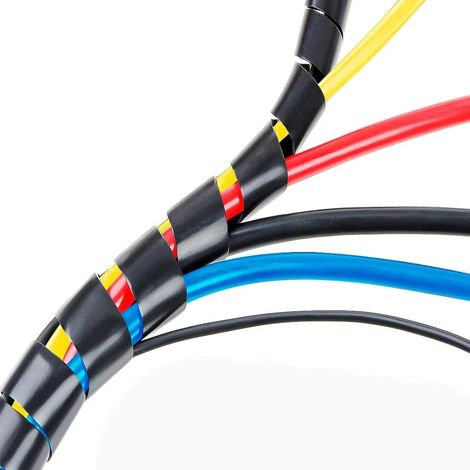 17 m PE Polyéthylène spirale Wire Wrap Tube PC gérer câble Diamètre extérieur M8 Noir Dia 10MM-Length15M noir (1/5)