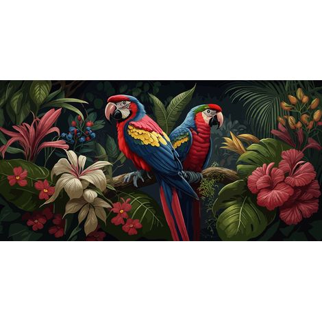 Papier peint panoramique - Perroquets - 325 cm x 163 cm (1/2)