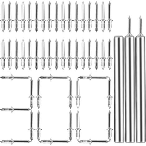 300 Clous à Double Tête pour Plinthes, Clous Invisibles avec Filetage Double Extrémité - Fixation Sans Trace avec 3 Douilles et Outil Spécial (1/5)