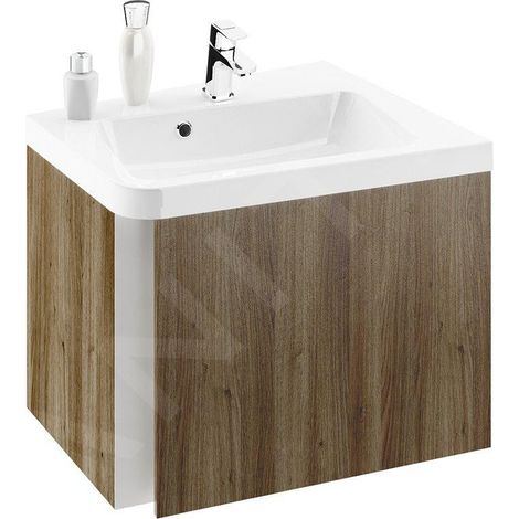 Ravak 10° - Meuble sous lavabo d'angle SD 550 R, 550x485x450 mm, droite, noyer foncé X000000744 (1/3)