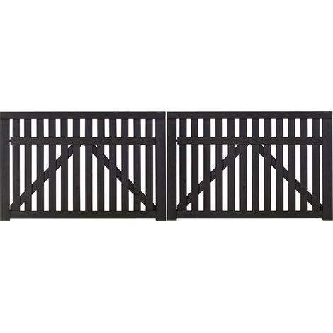 Plus Doppeltor Country 300 x 98 cm schwarz Sichtschutz