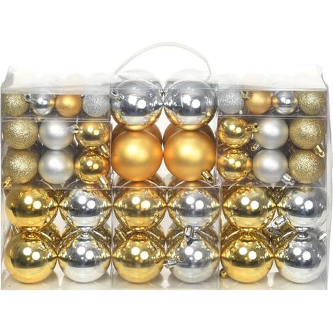 Christmas Balls 100 pcs Silver/Gold vidaXL (1/5)