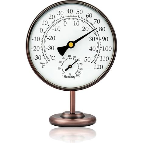 Thermomètre intérieur et extérieur en laiton, thermomètre décoratif d'intérieur avec humidité (1/5)