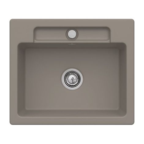 Evier 1 bac VILLEROY ET BOCH Siluet 60 S Timber CeramicPlus avec vidage automatique