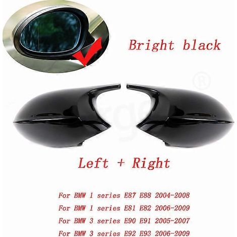 paire de coques de rétroviseurs latéraux en ABS style fibre de carbone pour BMW E87 E81 E82 E90 E91 E92 E93 (1/4)