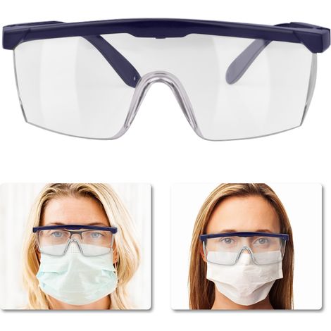 Lunettes de protection anti-buée, coupe-vent et anti-poussière à étanchéité totale, verres transparents, pour myopes (bleu foncé) (1/5)