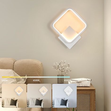 GOECO Applique Murale Carrée LED à Éclairage Indirect - 17W - 3 Tons de Blanc - Éclairage d'Ambiance Moderne (1/5)