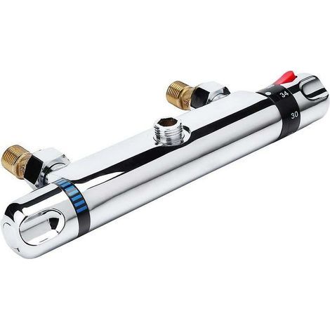 Thermostatische Duscharmatur, Badewannen-Duschmischer, thermostatische Badewannenarmatur, einstellbare Temperatur, Chrom (1/5)