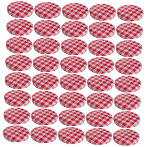 40 farbenfrohe, dekorative Deckel für Einmachgläser mit weiter Öffnung, geeignet zum Einkochen. (1/4)