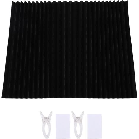 Ortviai Stores pour Fenêtres de Camping-car – Store Plissé Noir 60 x 150 cm, Matériau Non Tissé, Fixation par Velcro, Obscurcissant Total
