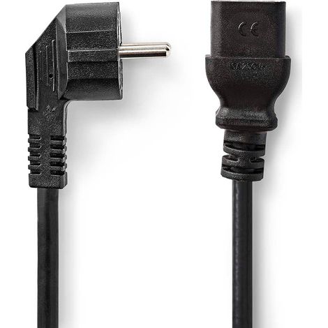 Cable de alimentacion conector de alimentacion macho iec 320 c19 en angulo recto niquelado 200 metros redondo pvc negro caja