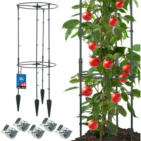 KOTARBAU® 5 pièces Tuteur Tomate, Treillis Plante Grimpante Exterieur ⌀ 35 x 80 cm, Treillis de Jardin, Tuteur Plante, Support Tomates Potager,Tuteur Potager, PVC, Vert, Carré (1/5)