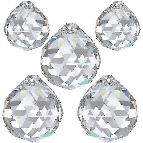 30 mm, 5 pièces de cristal de plomb arc-en-ciel, cristal S pour décoration de fenêtre, Feng Shui, verre cristal A (1/5)
