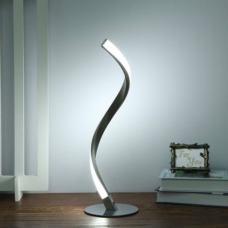 Lampe de chevet spirale moderne, lampe de chevet LED, lampes de chevet pour chambre à coucher, salon, blanc froid, prise UE (1/4)