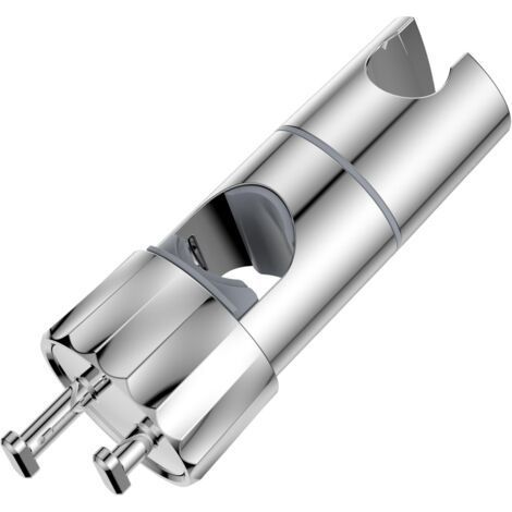 Support de Pomme Douche de Rechange – Support Douchette Universel Réglable avec 2 Accroche pour rail douchette de 16 à 28 mm,Support Barre de Douche Attache,Porte Douchette Mural en ABS,Chromé (1/5)