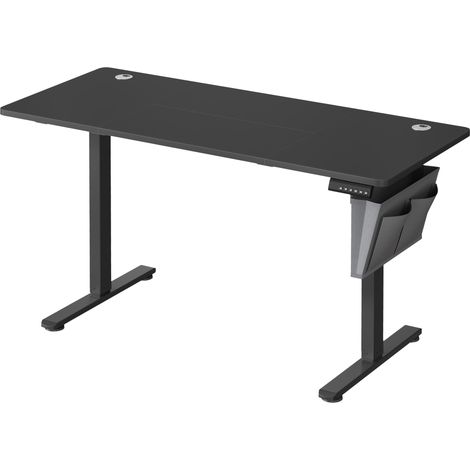 Songmics – Bureau électrique assis-debout réglable en hauteur 60 x 140 cm – Moteur silencieux – 4 hauteurs mémorisables – Capacité 70 kg – Poche de rangement