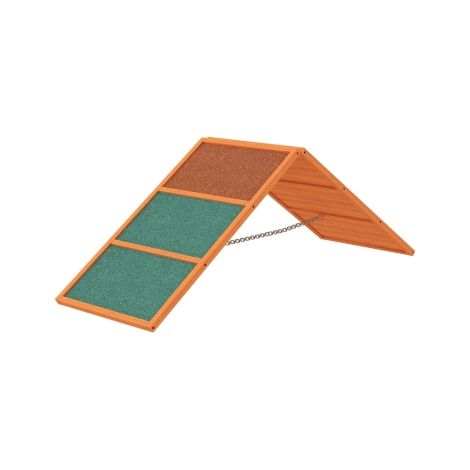 Rampe d'agilité pour chien, pliable, hauteur réglable, antidérapante, en bois de sapin, jusqu'à 40 kg, 173 x 59 x 66 cm, orange/vert