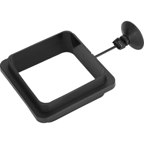 Anneaux d'alimentation pour poissons d'aquarium, petit distributeur de nourriture flottant avec ventouse, noir, épais et surélevé, carré (1/5)