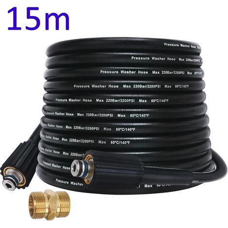 15M High Pressure Washer Hose Cord Pipe CarWash Hose Water Cleaning Extension Hose M22-Pin 14/15 for Karcher Elitech Interskol Huter