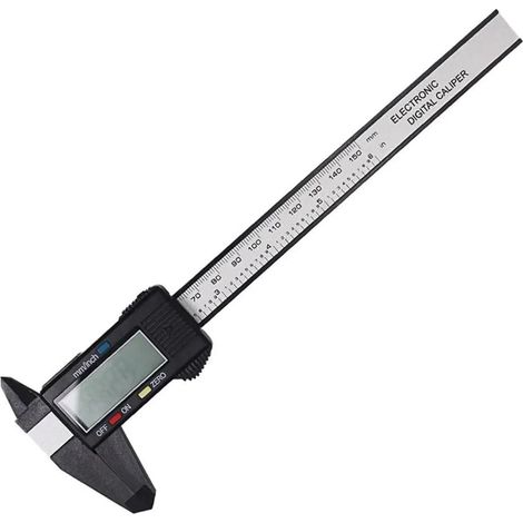 Pied à Coulisse électronique LCD numérique de 6 Pouces, jauge en Fiber de Carbone, Outils de Mesure de la Hauteur, Instruments micromètre(Black- 150mm) (1/5)