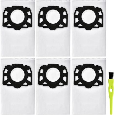 Ersatz für Karcher, kompatibel mit Karcher KFI 357 KWD1、KWD2、KWD3、WD2 Plus、WD3、SE 4001、SE 4002、WD 3.200-WD 3.800 M、2.863-314.0 Staubsauger (5 Filterbeutel + 1 Bürsten) (1/5)