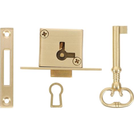 Serrure carrée en laiton pour armoire à clés, petite, pour gaucher (1/5)