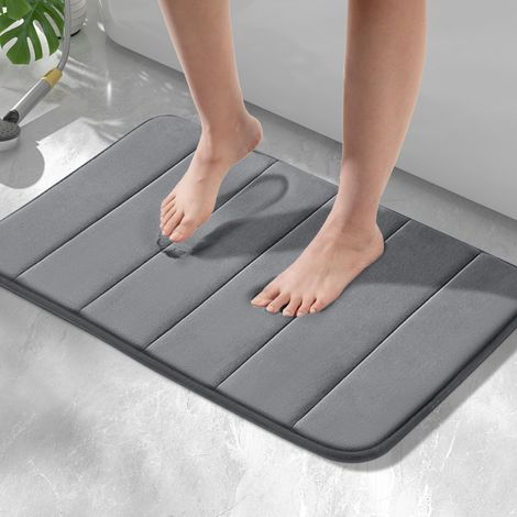 Rutschfeste Badematte aus Memory-Schaum – 40×60 cm, saugfähig, waschbar, schnelltrocknend, weich (dunkelgrau)