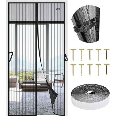 VURAHOME - Moustiquaire Magnétique Porte,Rideau de Fenêtre pour Prévenir Moustiques et Insectes, Fermeture Automatique Adsorption Magnétique 100x210 (1/5)