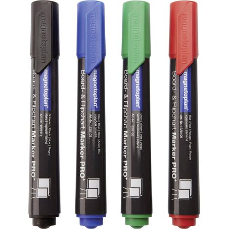 magnetoplan Pro+ 12281 Set de marqueurs pour tableau blanc noir, bleu, rouge, vert 4 pc(s) Q910952 (1/5)