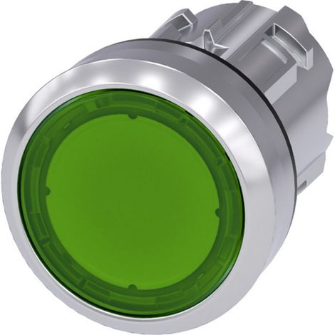 Siemens 3SU10510AB400AA0 3SU1051-0AB40-0AA0 Leuchtdrucktaster Betätiger flach, Frontring Metall, Hoc (1/3)