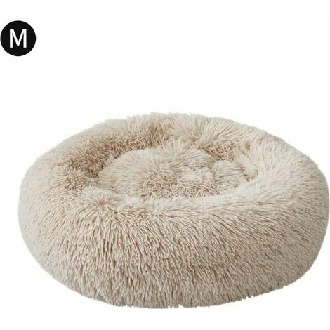Panier Rond pour Chiens et Chats, Doux et Confortable, Peluche, Donut, Chat, Lit Chaud et Moelleux pour Dormir en Hiver, 60cm (1/5)