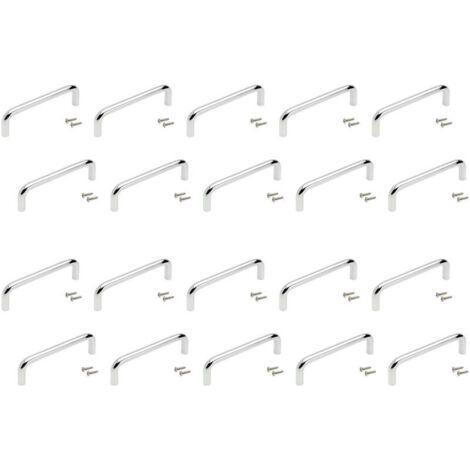 Lot de 20 poignées de meubles Castellar, L136mm, entraxe 128mm, Acier, Chromé (1/4)