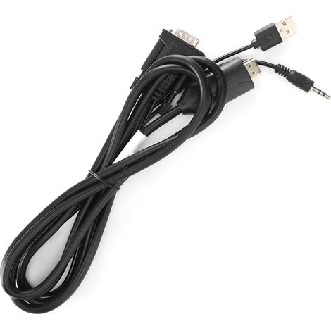 Câble adaptateur VGA vers HDMI 1,8 m avec audio et USB, qualité Haute Définition 1080P, modèle D14