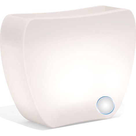Vaso luminoso moderno di design 57x31 H80 in polimero resistente con LED bianco per interno ed esterno - Made in Italy - Monacis (1/5)