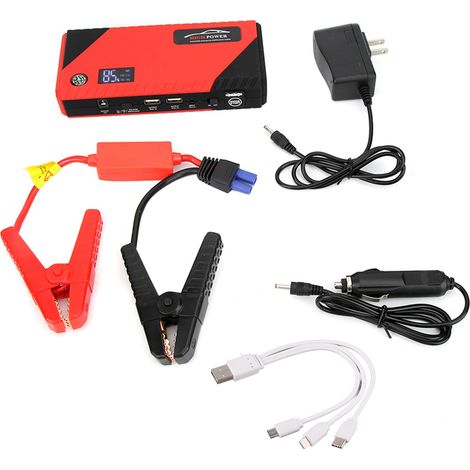 12V Multiprise de secours multifonction 20000mAh avec affichage numérique, batterie externe de démarrage 110V/240V (US) (1/5)