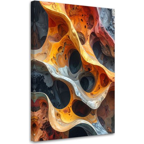 Bild auf Leinwand Abstrakte organische Felsstruktur in Orange und Grautönen 40x60 (1/5)