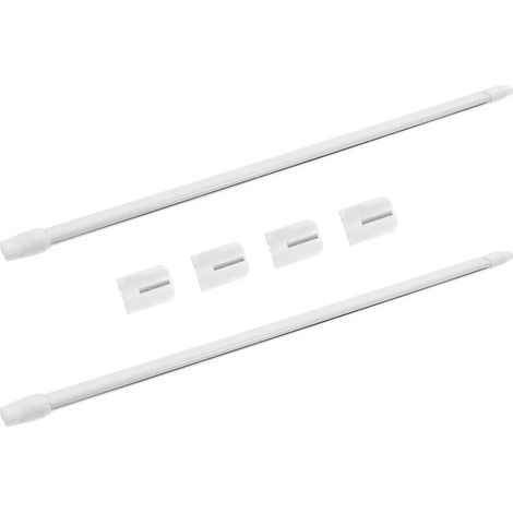 2-teiliges Duschvorhangset, 30–50 cm Teleskopstange, Vorhangmontage und -klebeanleitung, einfache Teleskopstange, Fensterstange (1/5)
