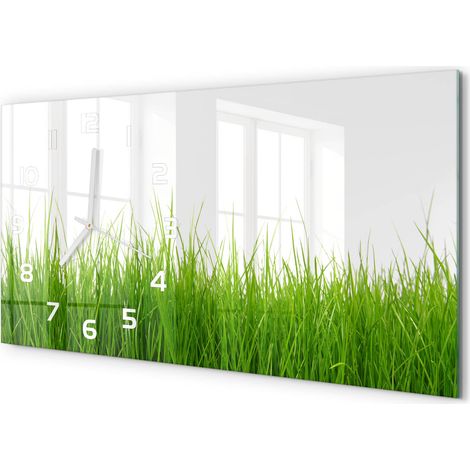 Horloge Murale XXL 60x30 cm Design Moderne en Verre Trempé Salon Salle à Manger Herbe (1/5)