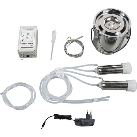 Machine à traire sous vide à Pulsation de chèvre 3L, automatique et Portable, électrique pour vache, avec 2 gobelets à tétine, prise ue (1/5)