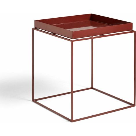 [NEUWERTIG] B-Ware Hay Tray Table 40x40 Cm Chocolate Glänzend Braun Tisch Nachttisch Beistelltisch