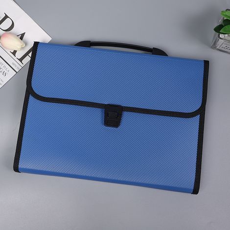 Trieur de documents bleu à 13 compartiments, format A4, pochette accordéon (1/5)