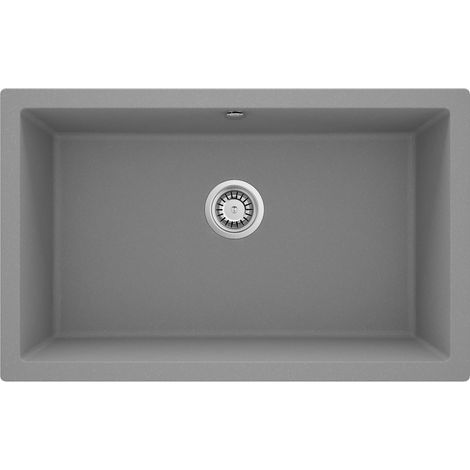 Lavabo monovasca in granito, sospeso a parete, grigio metallizzato, acciaio ZQA S10D (1/4)