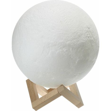 Lune Lampe Suspendue Lune Lumiere Led D'Impression 3D 16 Couleurs Lampe De Nuit Avec Touching Support En Bois Et Controle A Distance, 13Cm (1/5)